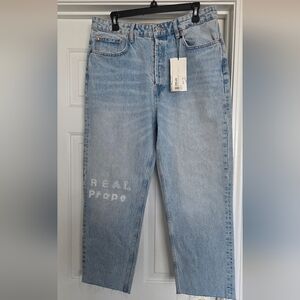 Zara Mom's Jeans Ripped Bottom Bootcut Size 12